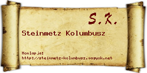 Steinmetz Kolumbusz névjegykártya